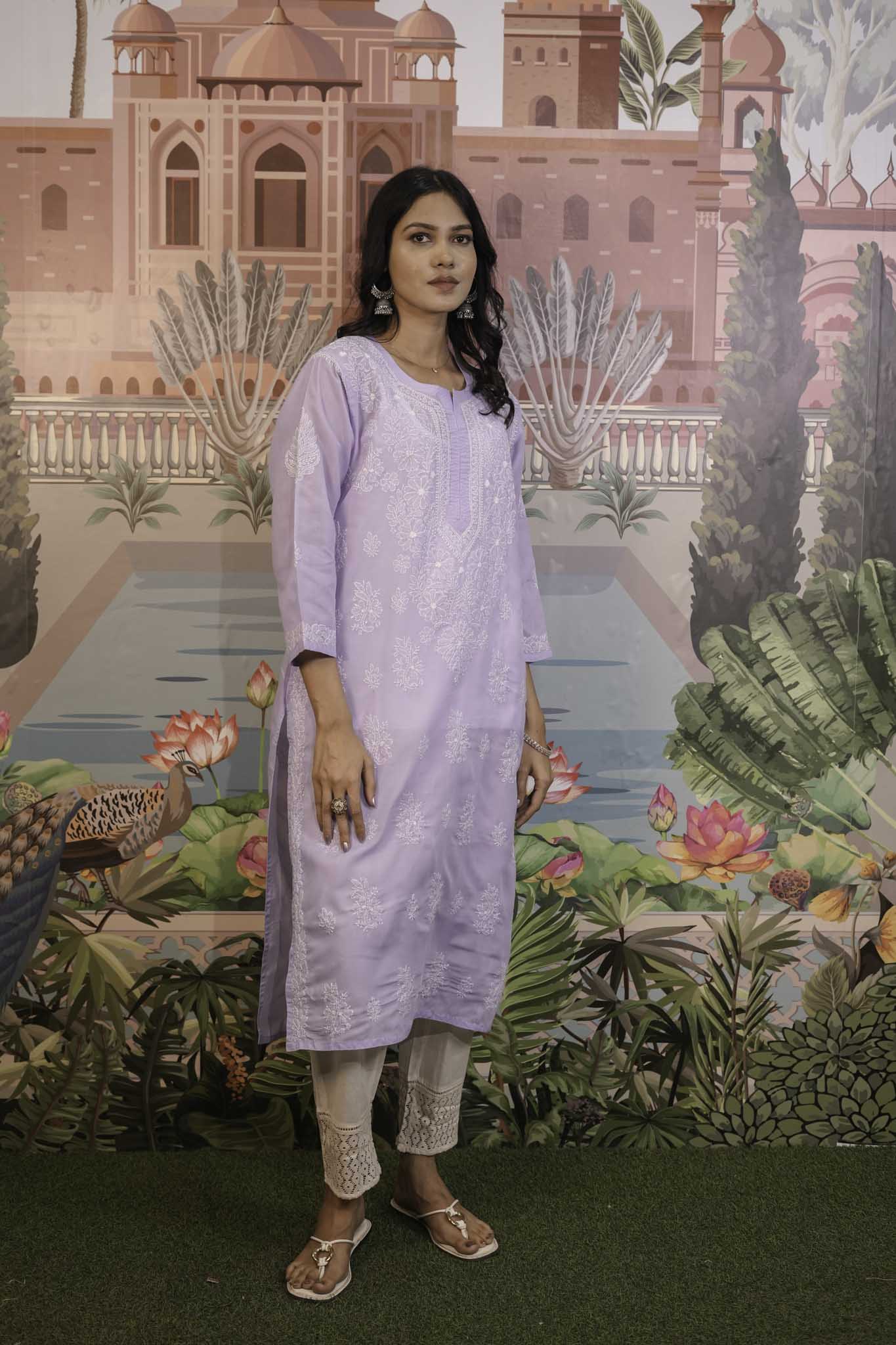 Cotton Voile Chikankari Kurti