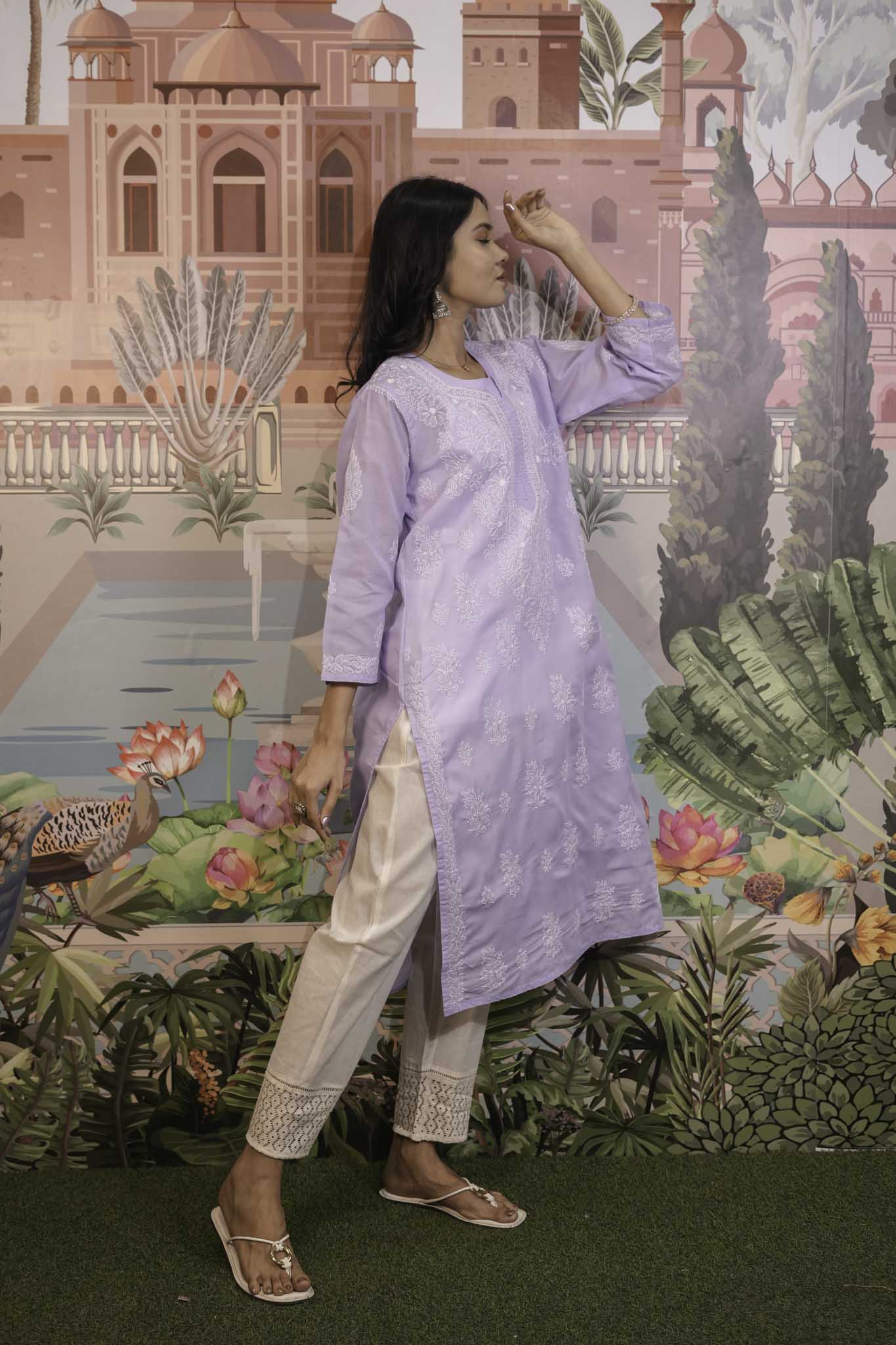 Cotton Voile Chikankari Kurti
