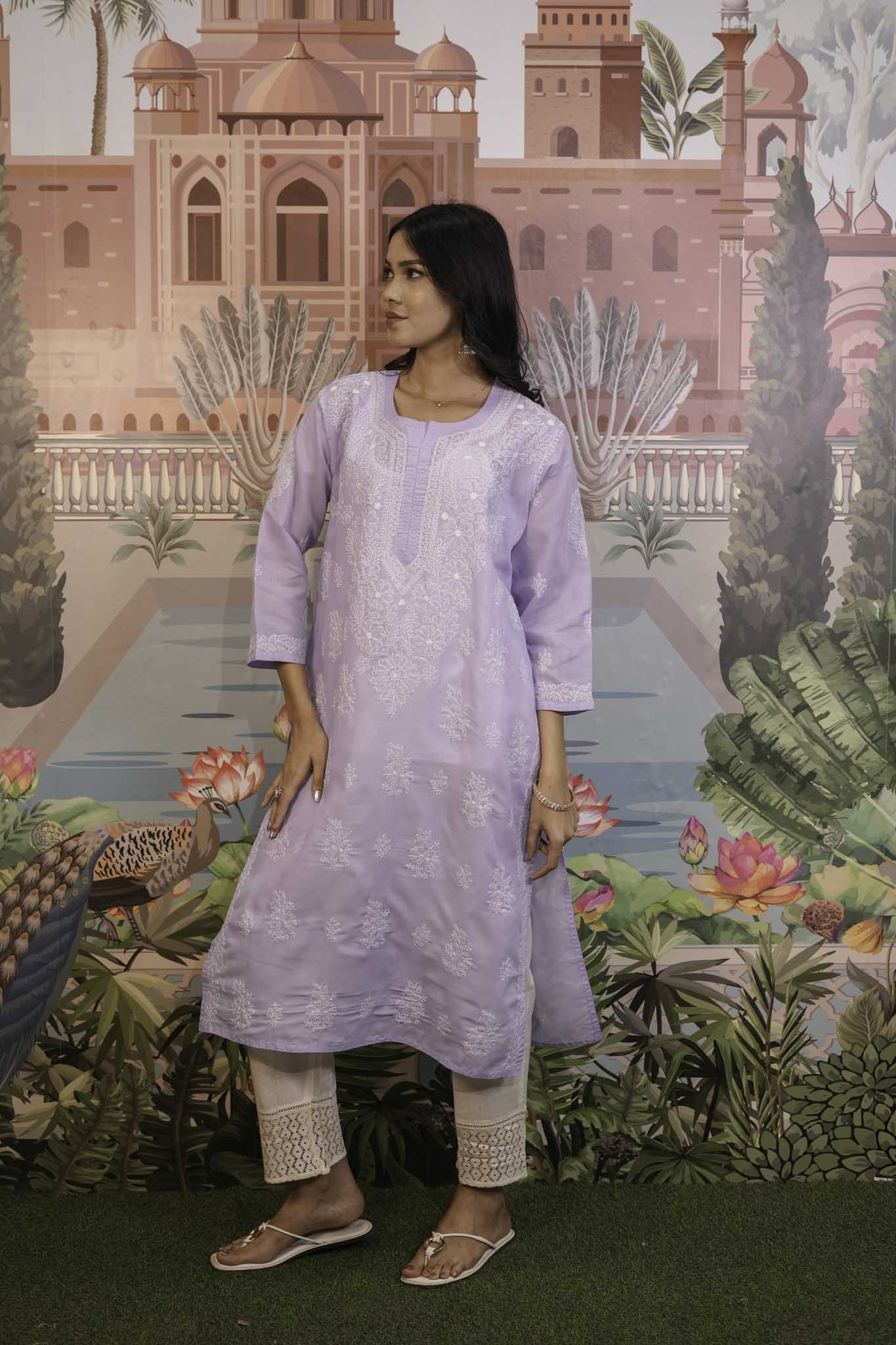 Cotton Voile Chikankari Kurti