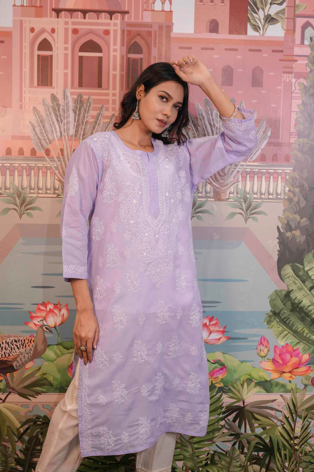 Cotton Voile Chikankari Kurti