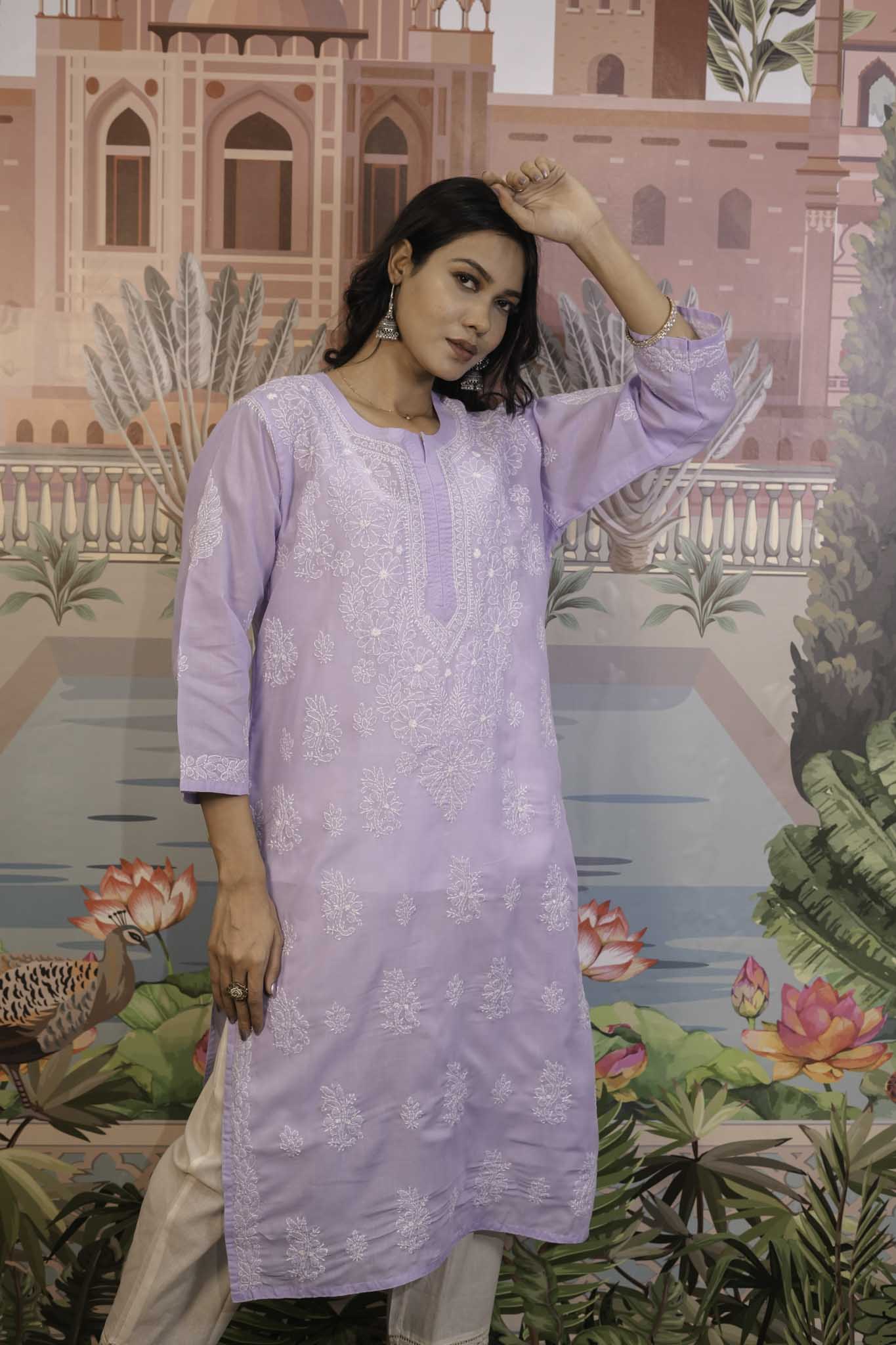 Cotton Voile Chikankari Kurti