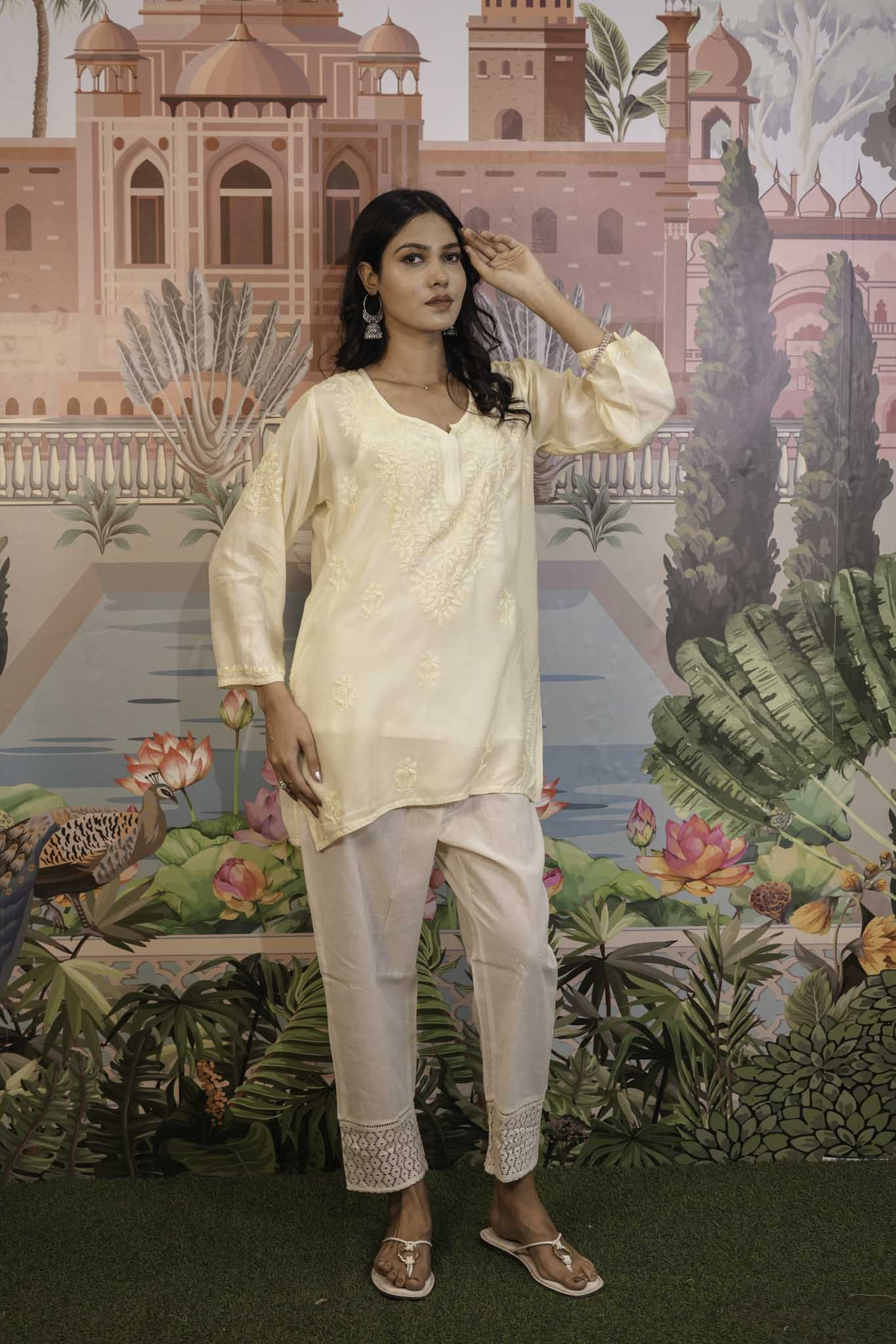 Muslin Chikankari Short Kurti