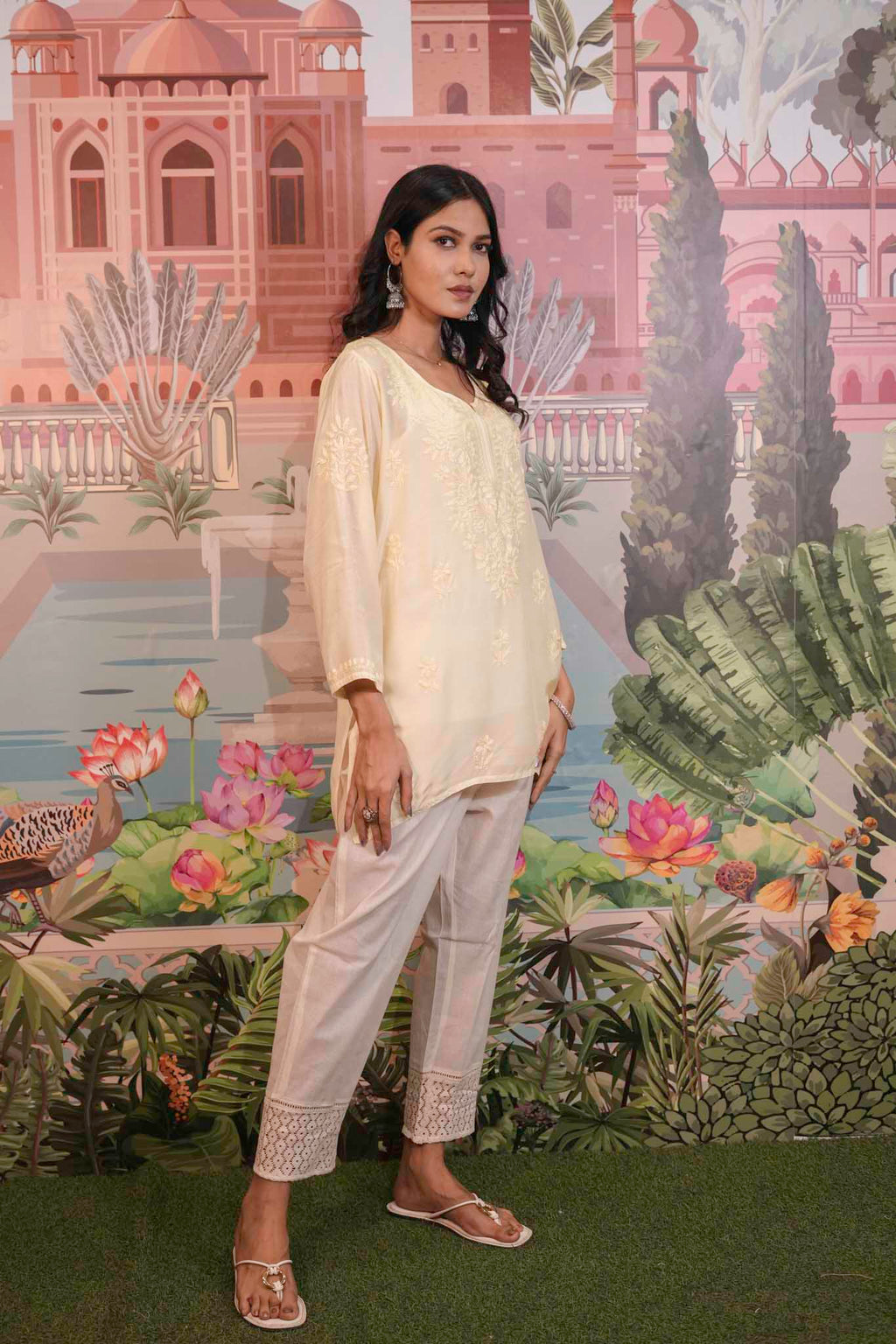 Muslin Chikankari Short Kurti