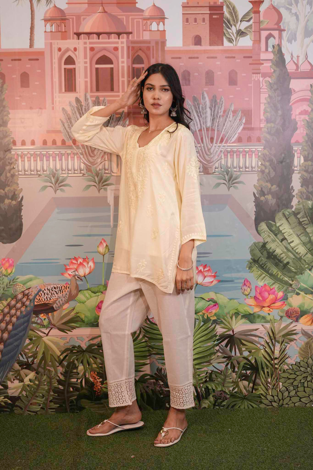 Muslin Chikankari Short Kurti