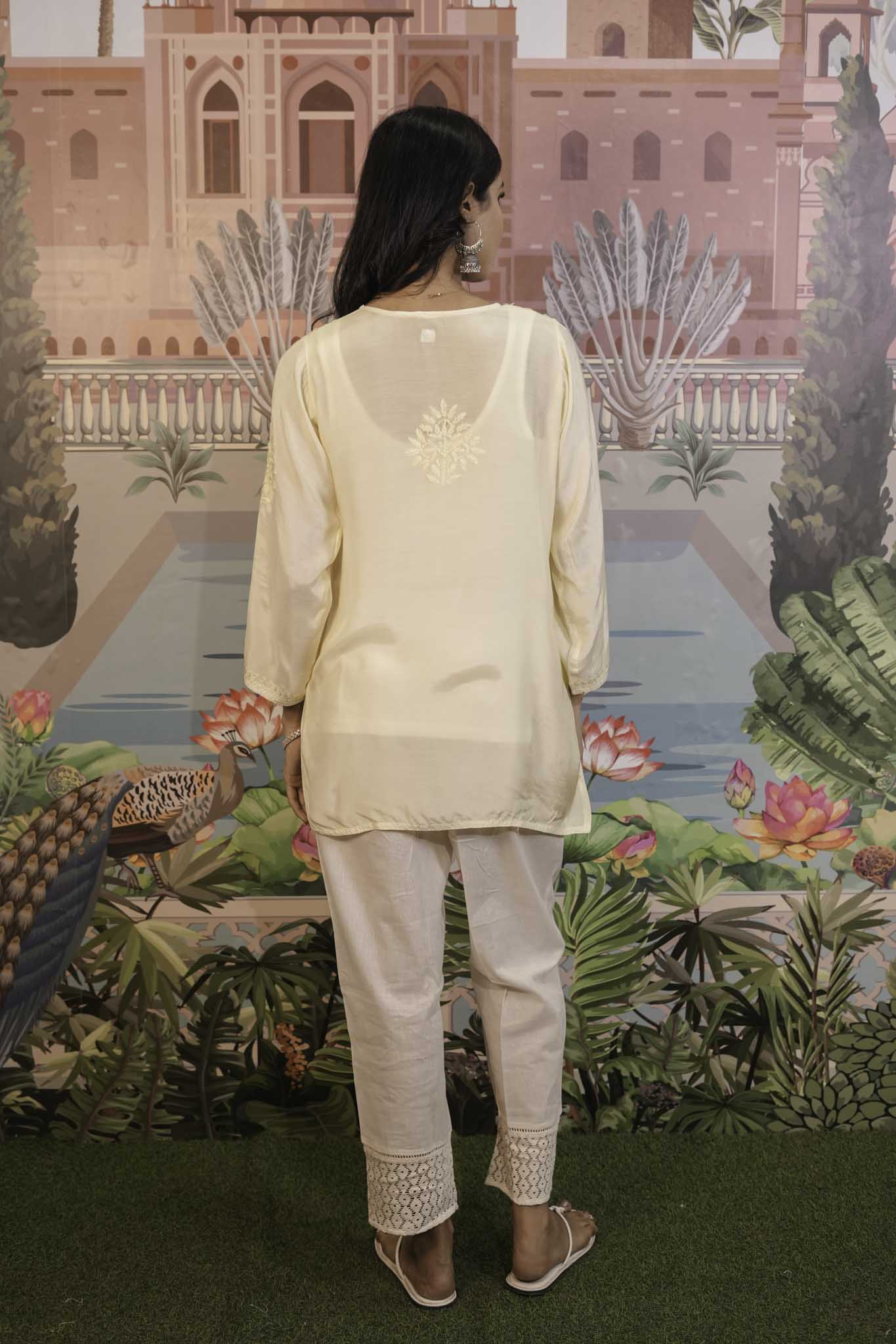 Muslin Chikankari Short Kurti
