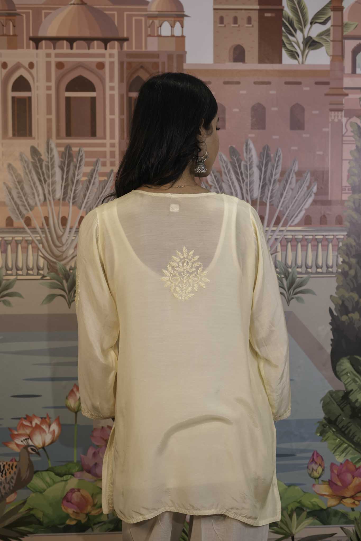 Muslin Chikankari Short Kurti