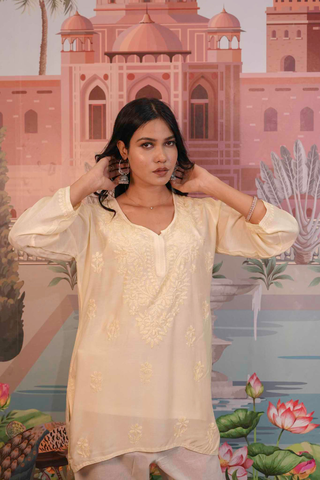 Muslin Chikankari Short Kurti
