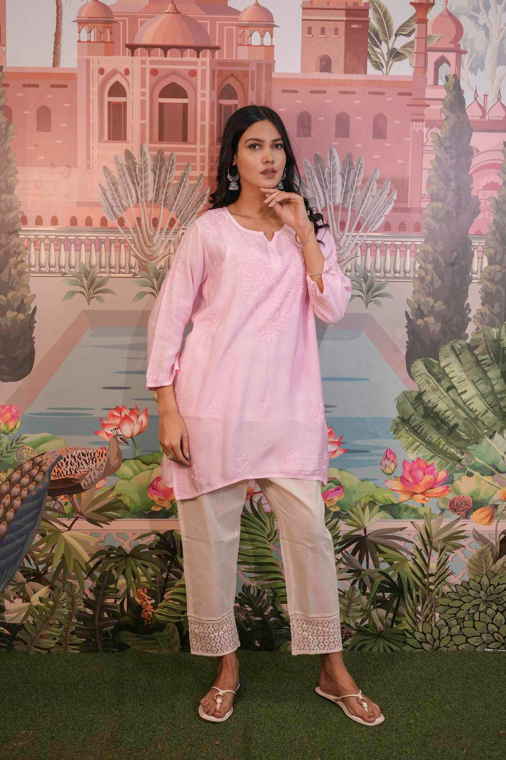 Muslin Chikankari Short Kurti