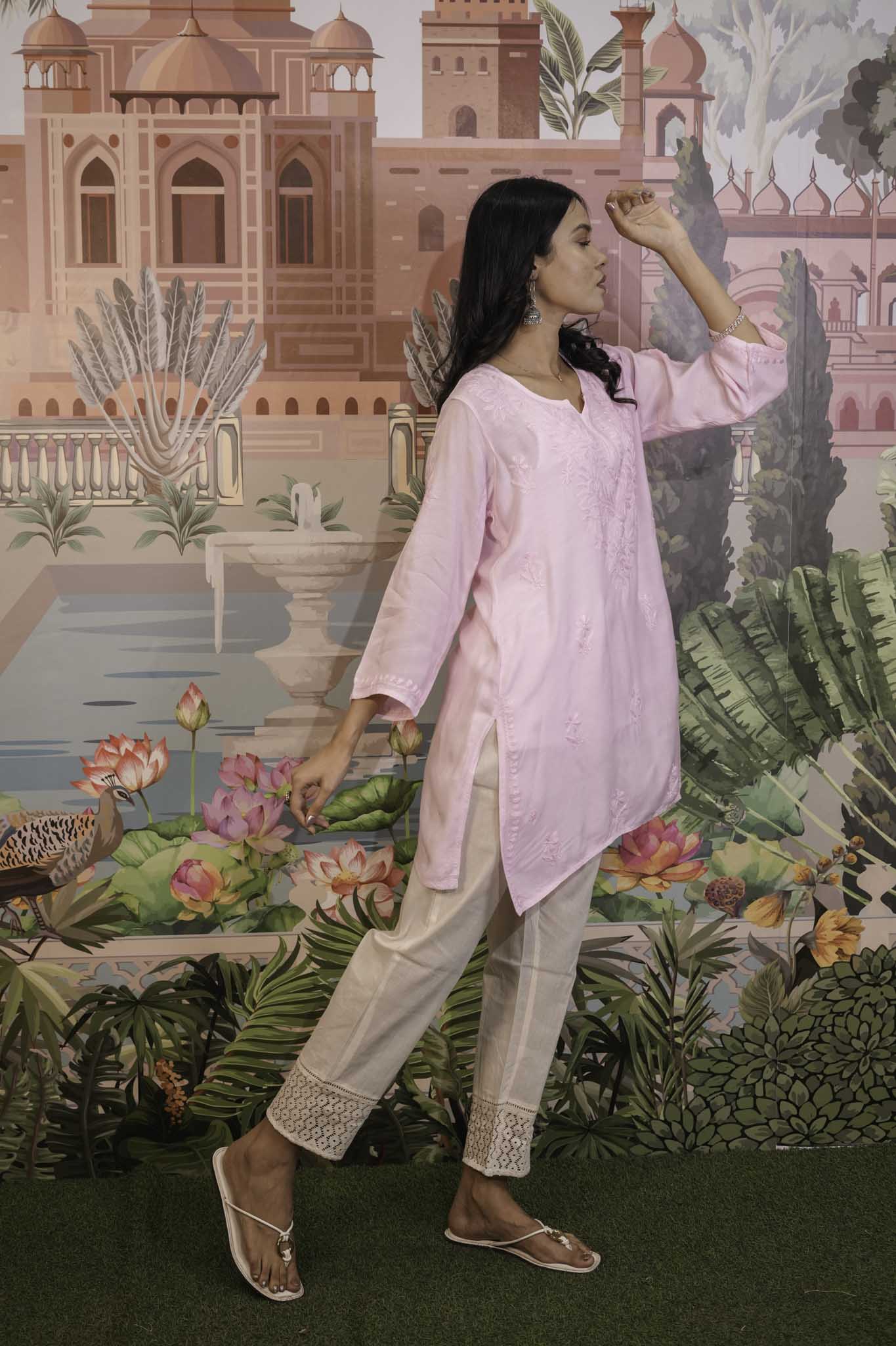 Muslin Chikankari Short Kurti