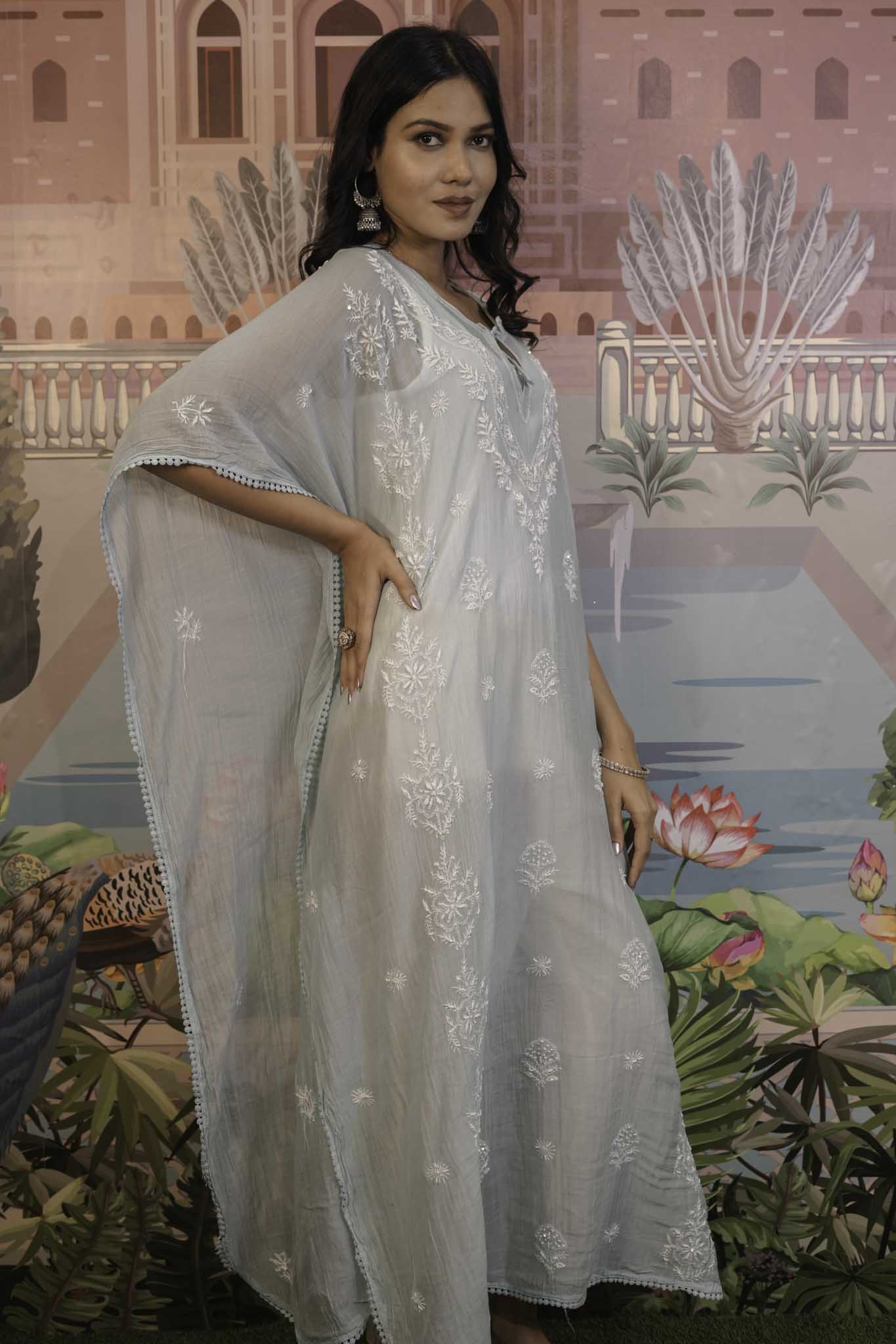Chikankari Kaftan