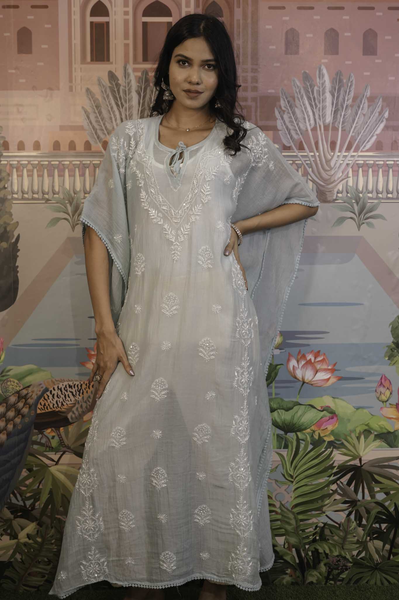 Chikankari Kaftan
