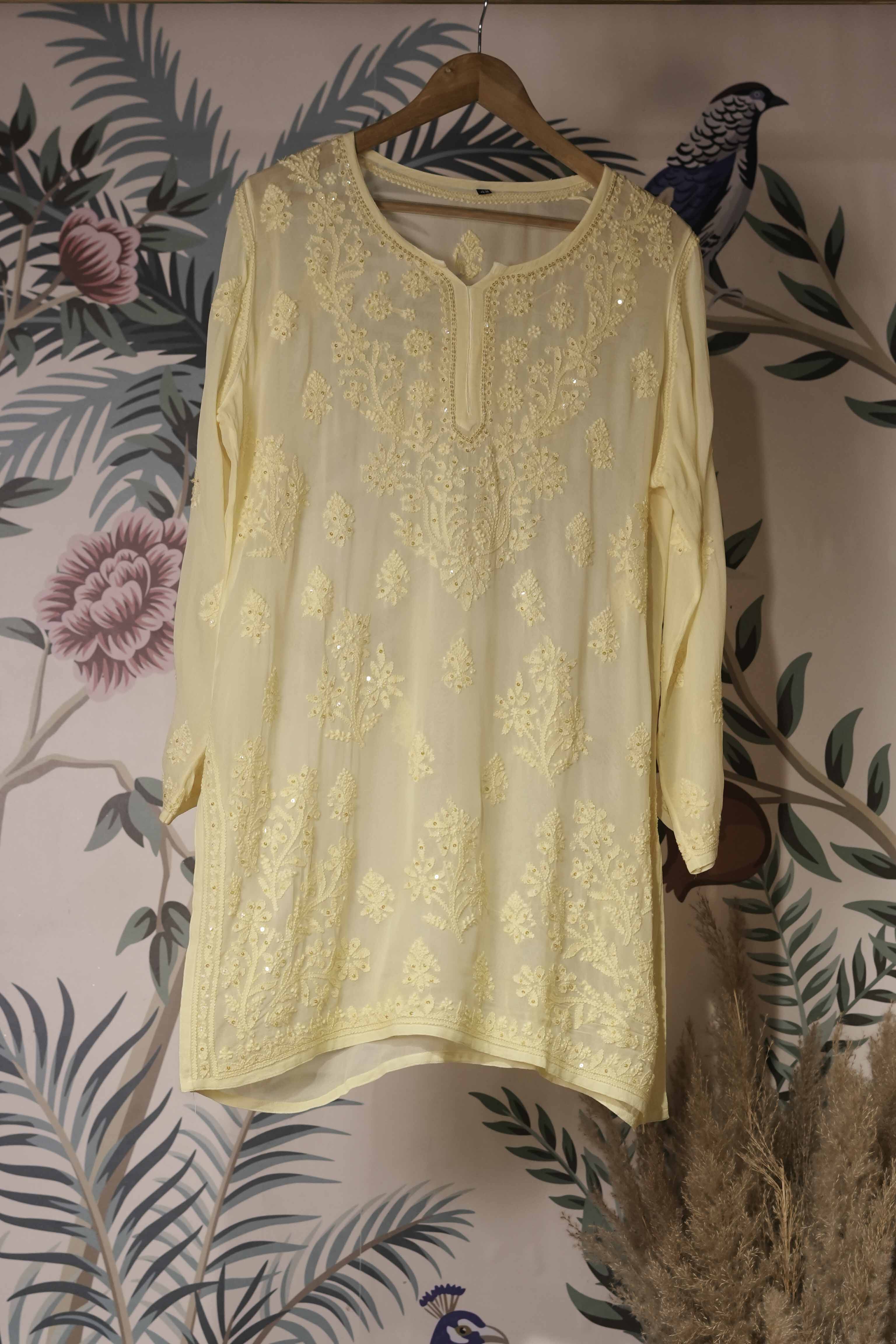 Georgette Beaded Chikankari Kurti