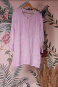 Georgette Beaded Pink Chikankari Kurti