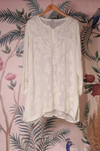 Georgette Beaded Lemon Chikankari Kurti