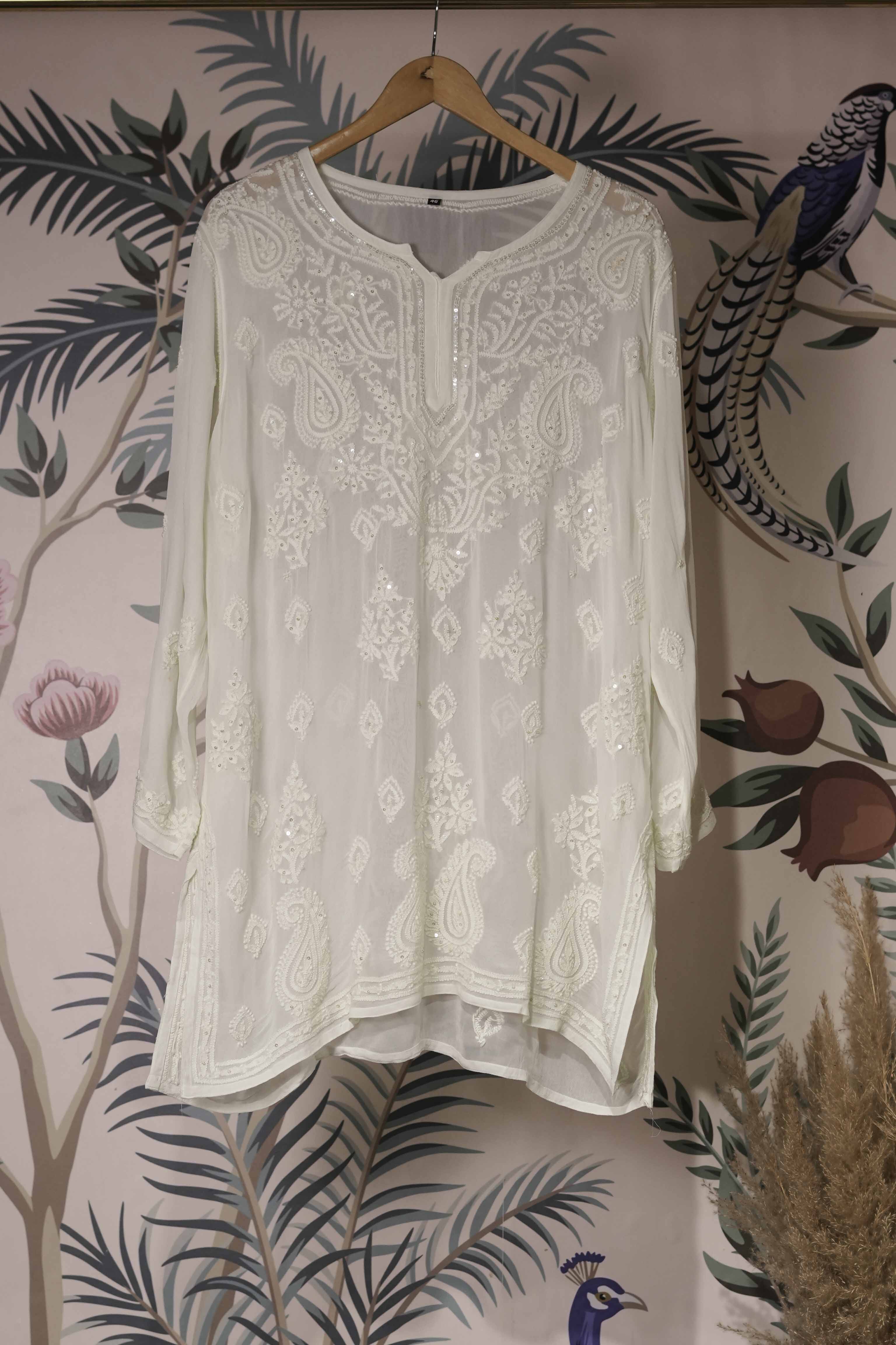 Georgette Beaded Chikankari Kurti